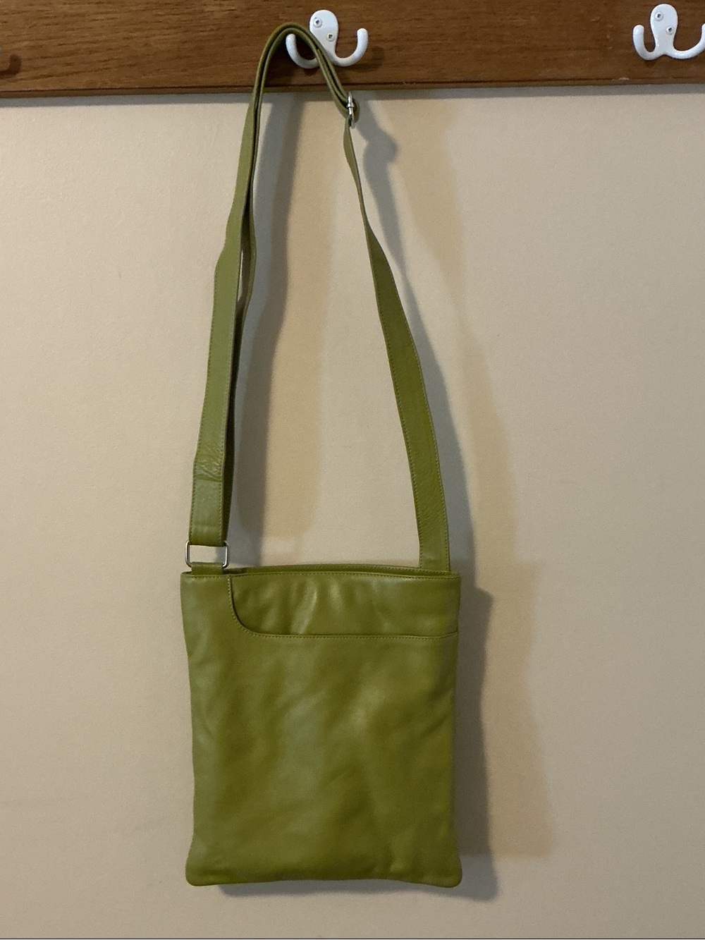 Oran Leather Apple Green Crossbody Shoulder Bag Genuine Leather